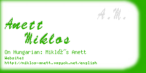anett miklos business card