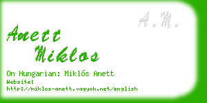 anett miklos business card
